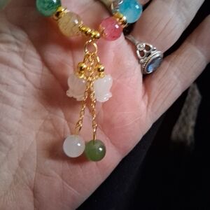 LILY OF THE VALEY Vibrant Beaded Bracelet with Gold Accents